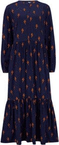 Sugarhill Esther Maxi Smock Dress Navy Lightning Polka dress BouChic | Homeware, Fashion, Gifts, Accessories 