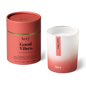 Good Vibes Scented Soy Candle - Ginger Rhubarb & Vanilla - BouChic 