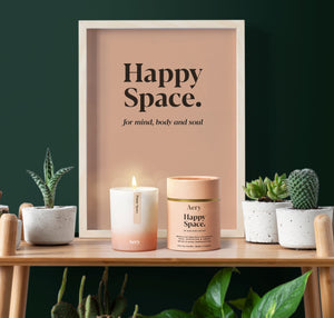 Happy Space Scented Candle - Rose Geranium and Amber - BouChic 