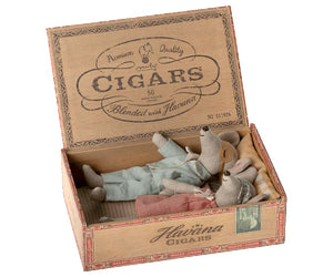 Maileg Mum & Dad Mice in Cigar Box Latest Version - BouChic 