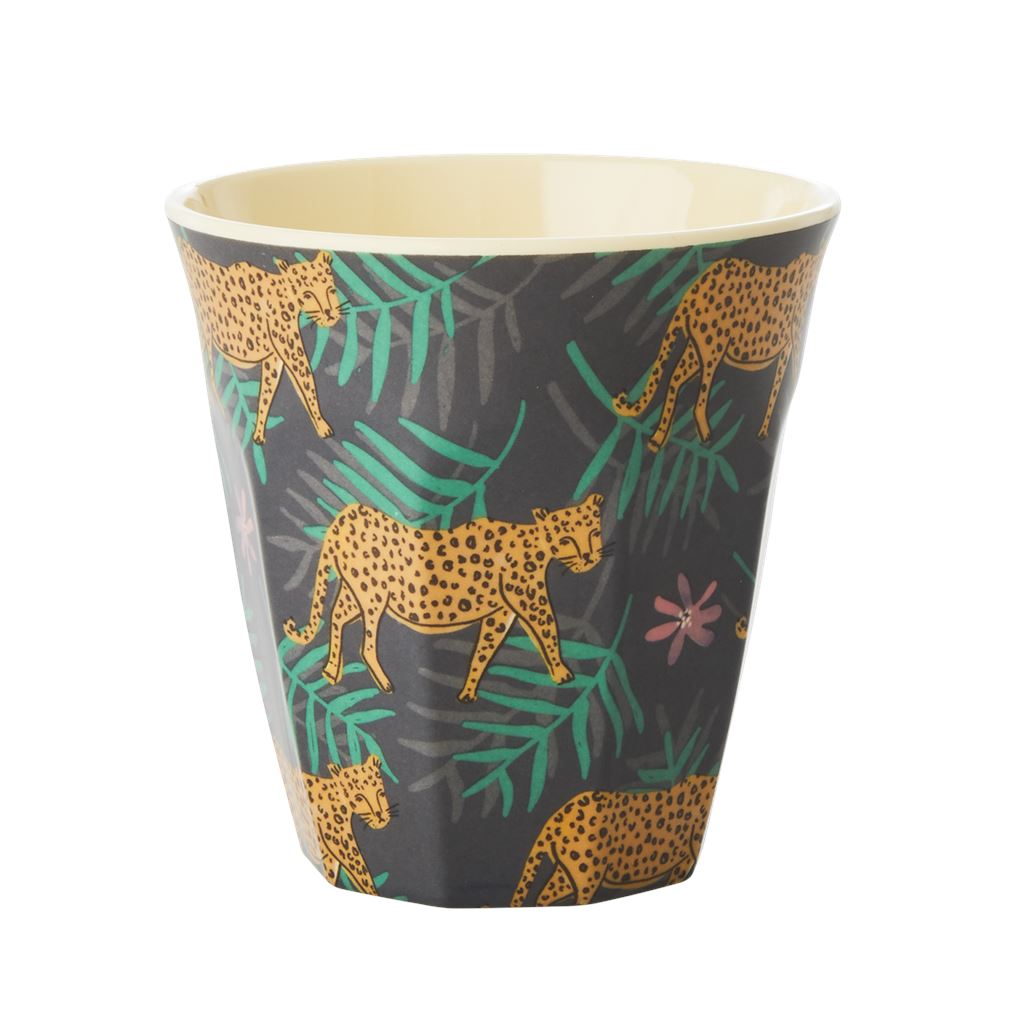 Melamine Cup Leopard With Leaves - BouChic 