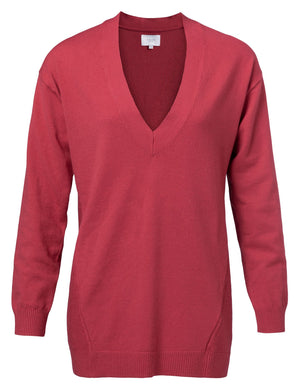 Pink Rouge V Neck Sweater - BouChic 