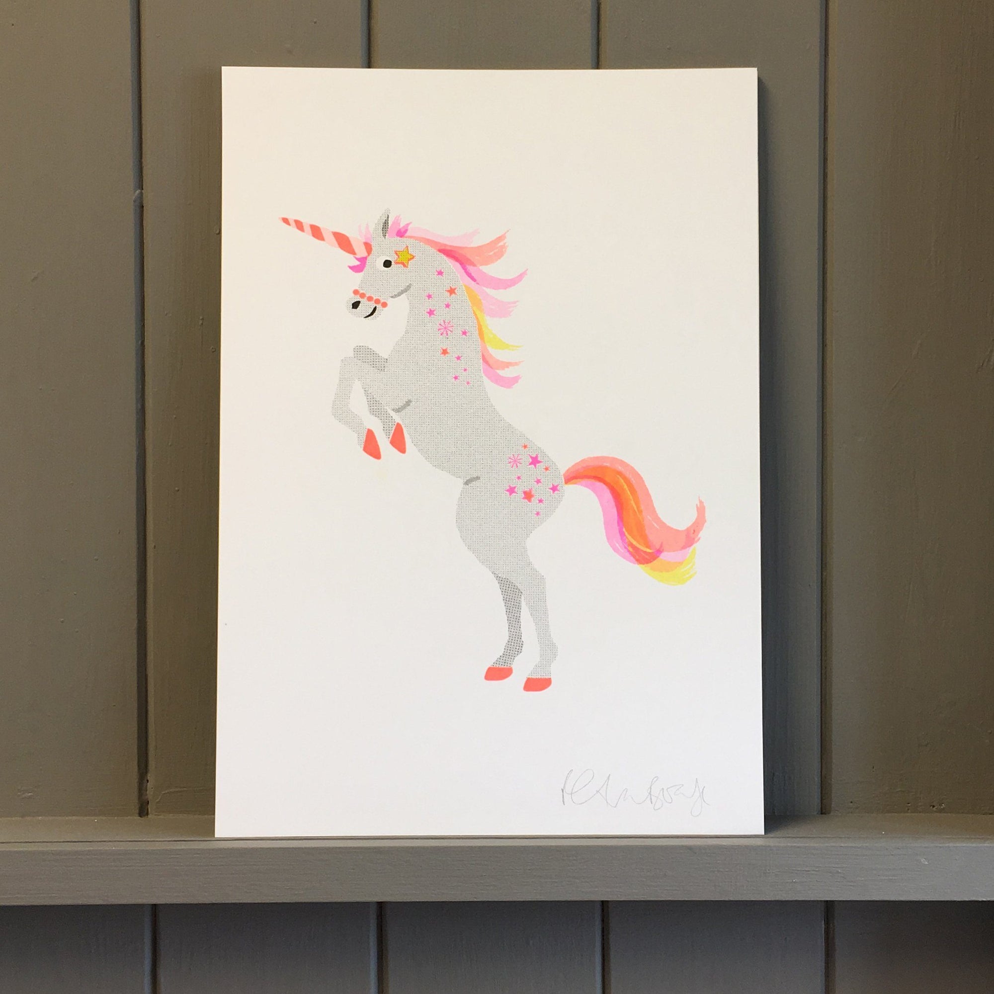 Risograph Print - Unicorn - BouChic 