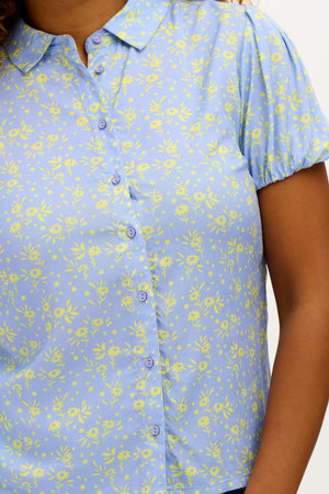 Sugarhill Romana Shirt Star Meadow Blue/Lemon - BouChic 