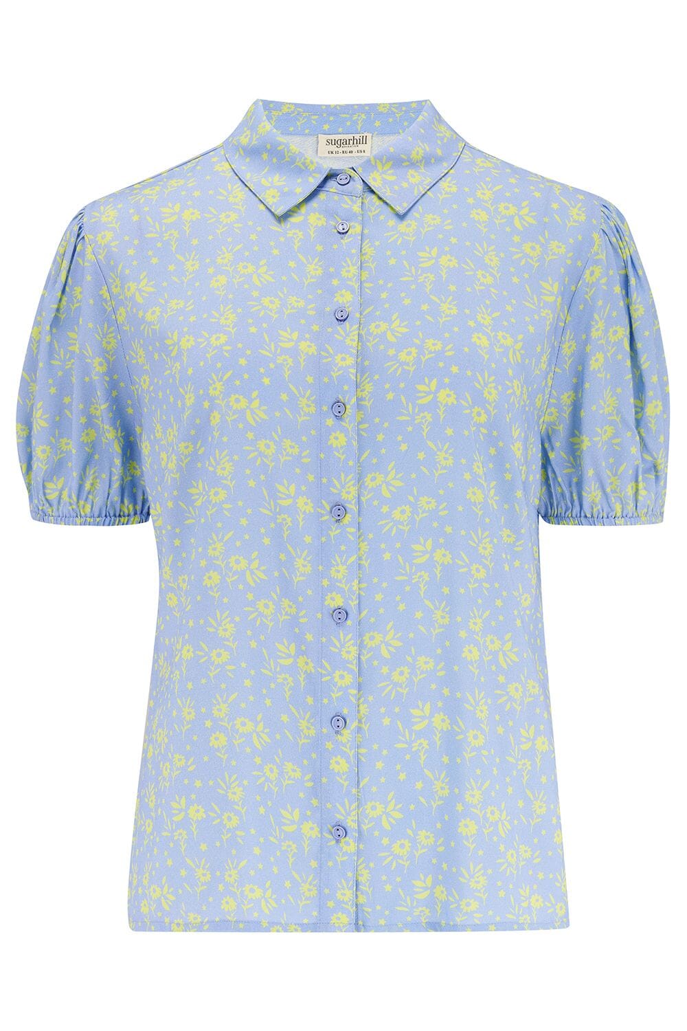 Sugarhill Romana Shirt Star Meadow Blue/Lemon - BouChic 