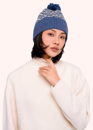 Powder Agatha Pom-pom Hat Denim Mix - BouChic