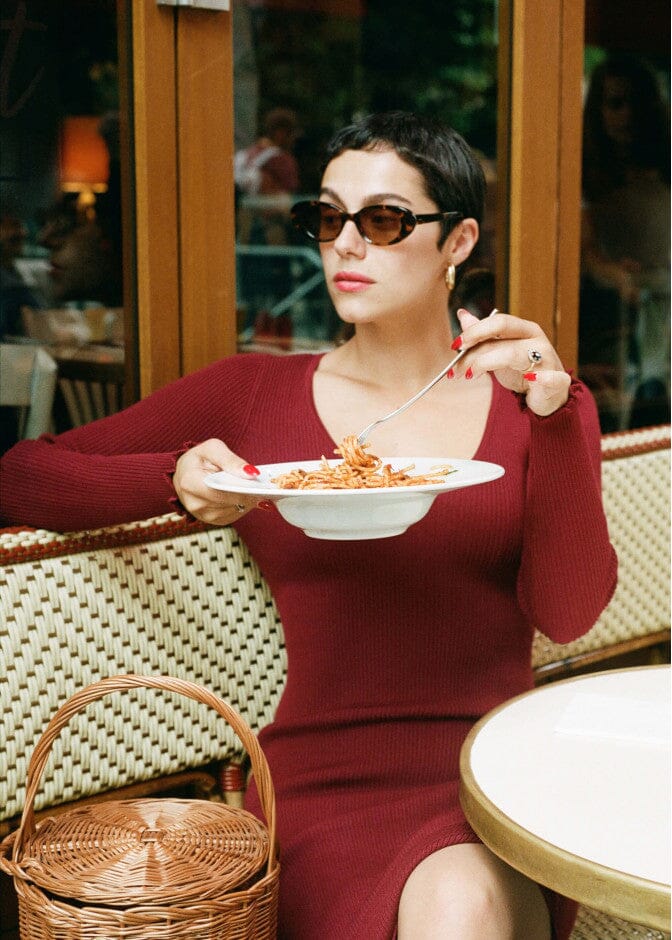 Frnch Brigitte Dress Burgundy - BouChic 