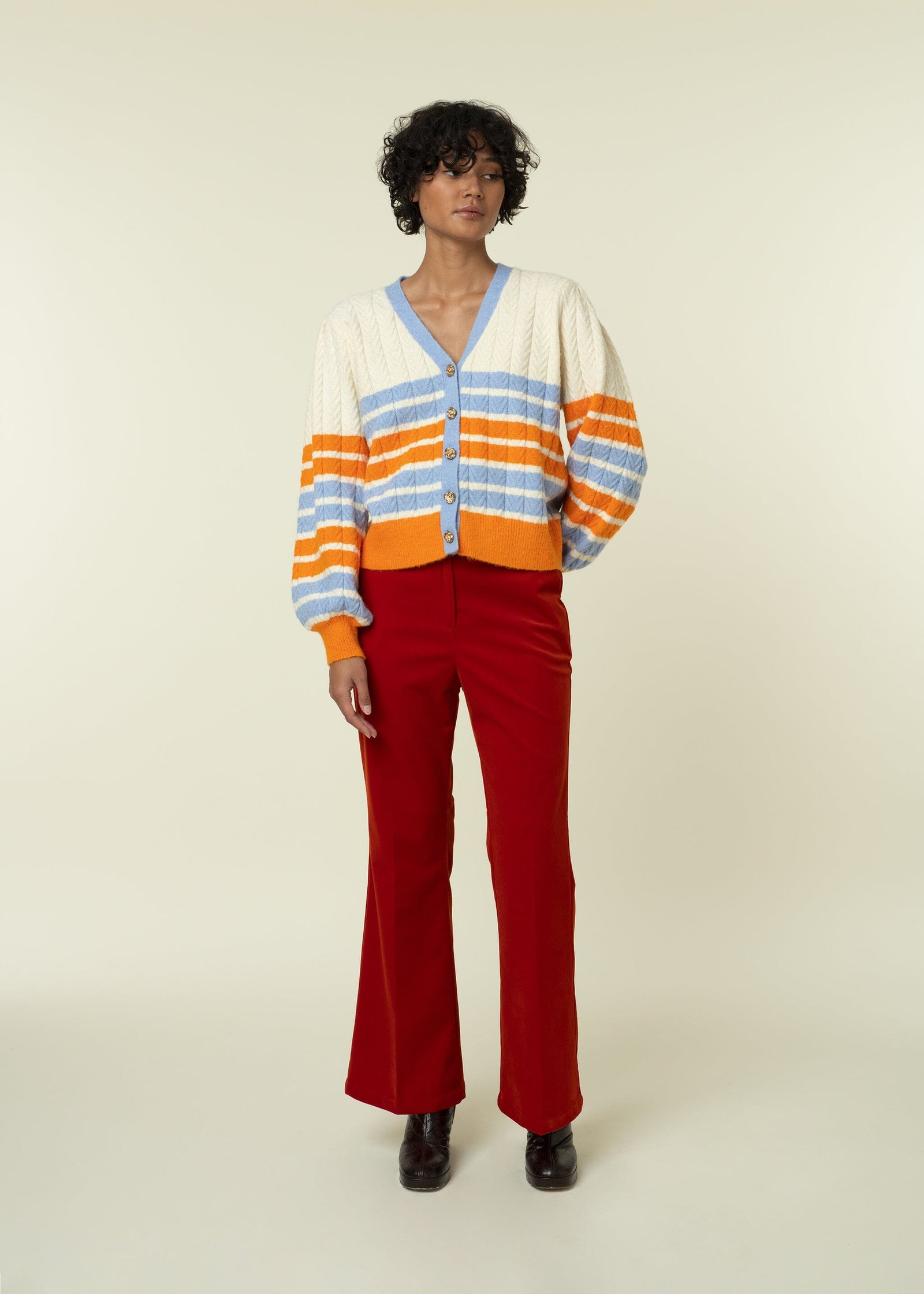 Frnch Erika Trousers Orange - BouChic 