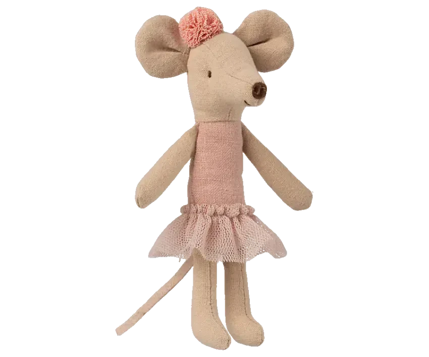 Maileg Ballerina Little Sister Mouse Pink Toy BouChic 