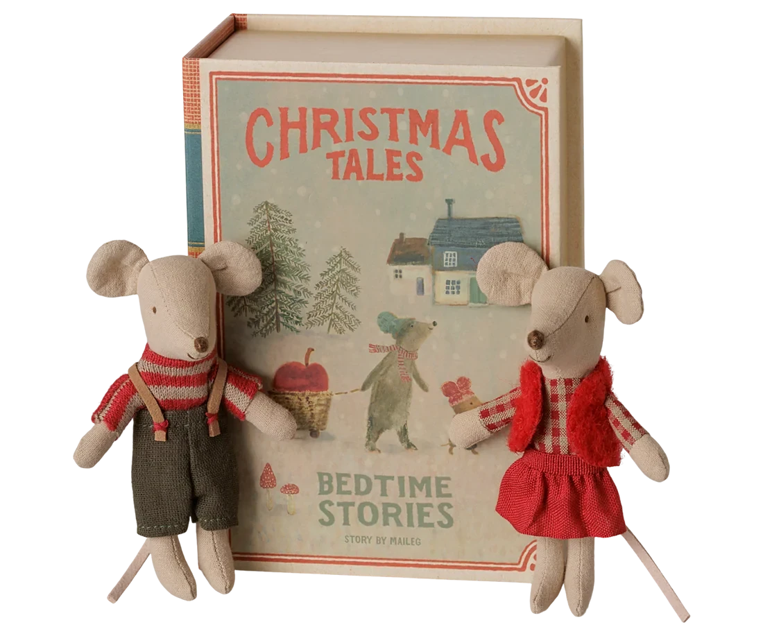 Maileg Christmas Book with Twin Mice Little Sister & Little Brother Activity Toy BouChic | Homeware, Fashion, Gifts, Accessories 