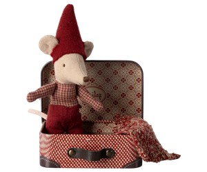 Maileg Christmas Mouse Baby in Suitcase - BouChic 