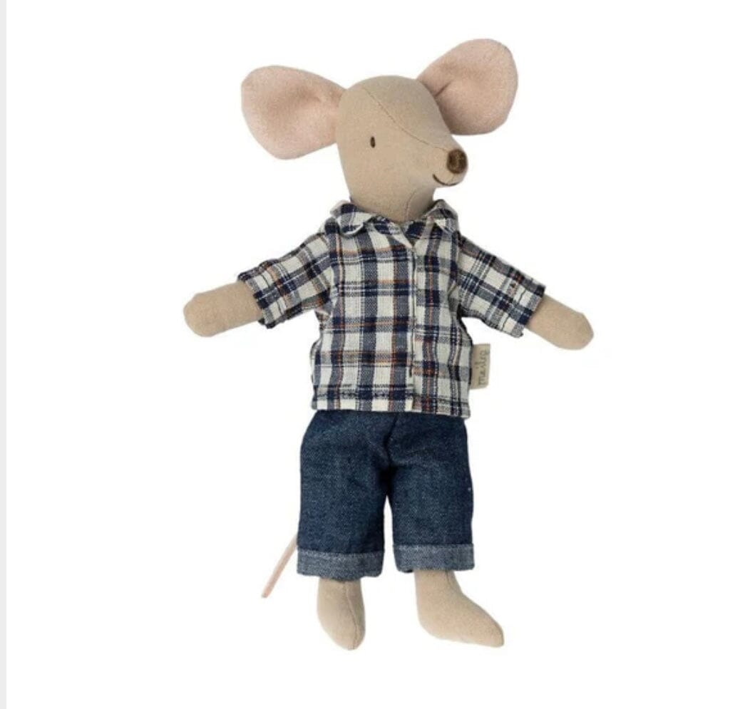 Maileg Dad Mouse - Checked Shirt - BouChic 