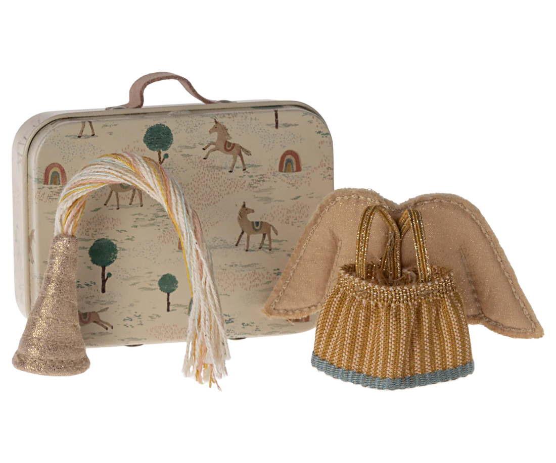 Maileg Fairy clothes in suitcase, Little sister mouse - BouChic 