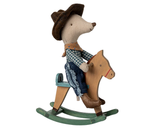 Maileg Rocking Horse Cowboy Mouse Little brother - BouChic
