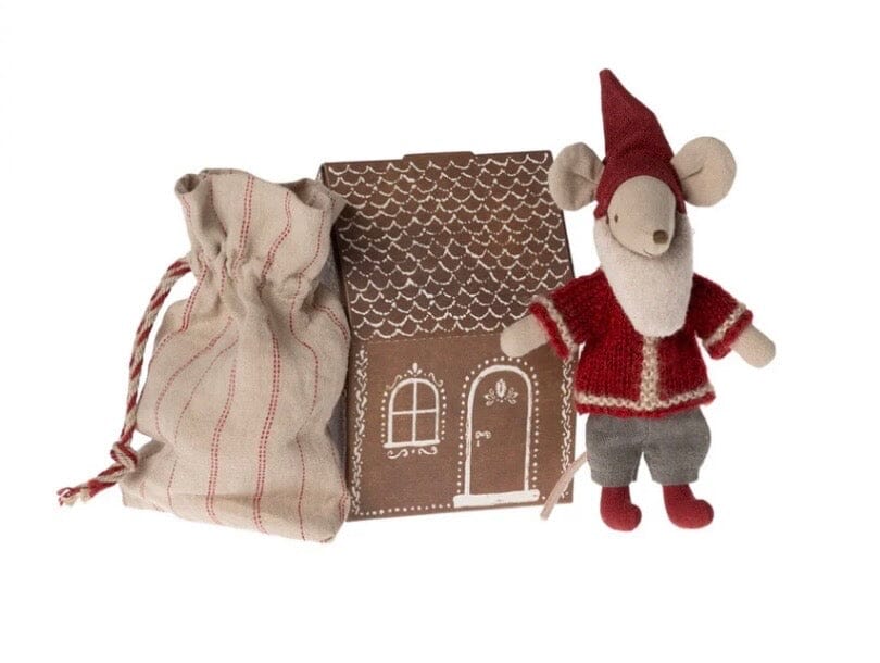 Maileg Santa Mouse with Sac & House - BouChic