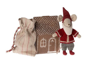 Maileg Santa Mouse with Sac & House - BouChic