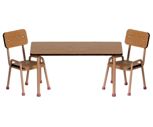 Maileg Table and Chairs Set Mouse - Dark powder - BouChic