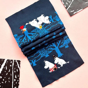 Moomin Blue Forest Embroidered Scarf Scarf BouChic 