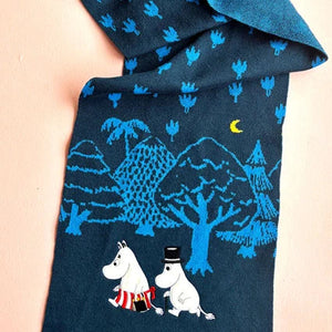 Moomin Blue Forest Embroidered Scarf Scarf BouChic 
