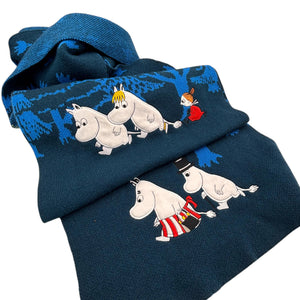 Moomin Blue Forest Embroidered Scarf Scarf BouChic 
