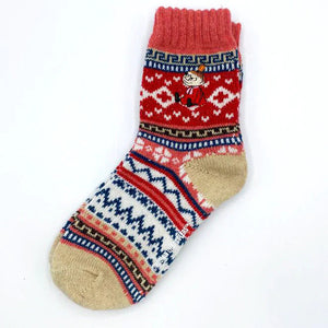 Moomin Fair Isle Little My Slipper Socks - BouChic 