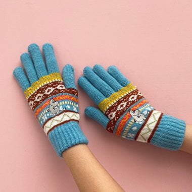 Moomin Fair Isle Gloves (Blue)