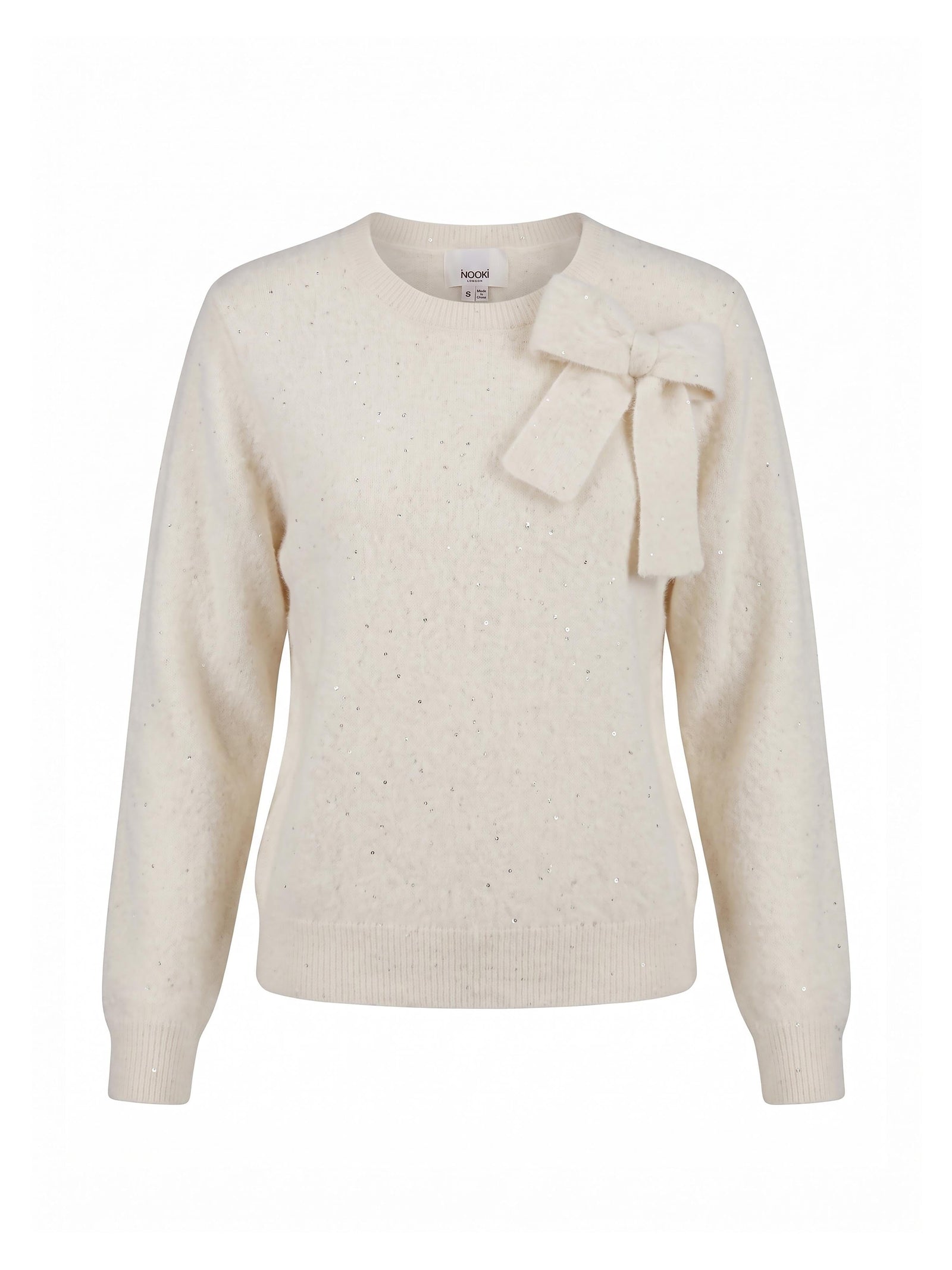 Nooki Chatsworth Bow Jumper Cream - BouChic