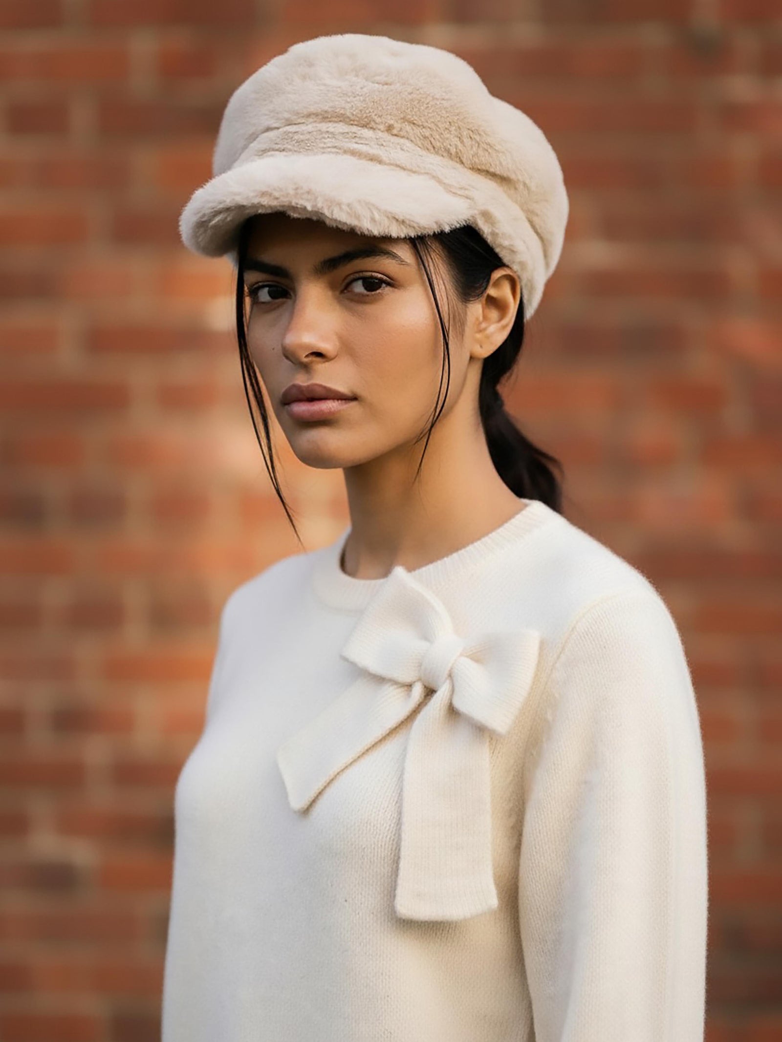 Nooki Chatsworth Bow Jumper Cream - BouChic