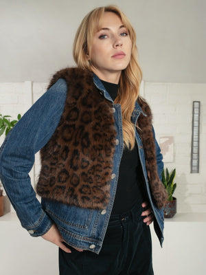 Nooki Edelweiss Faux Fur Gilet - Chocolate Leopard Gilet BouChic 