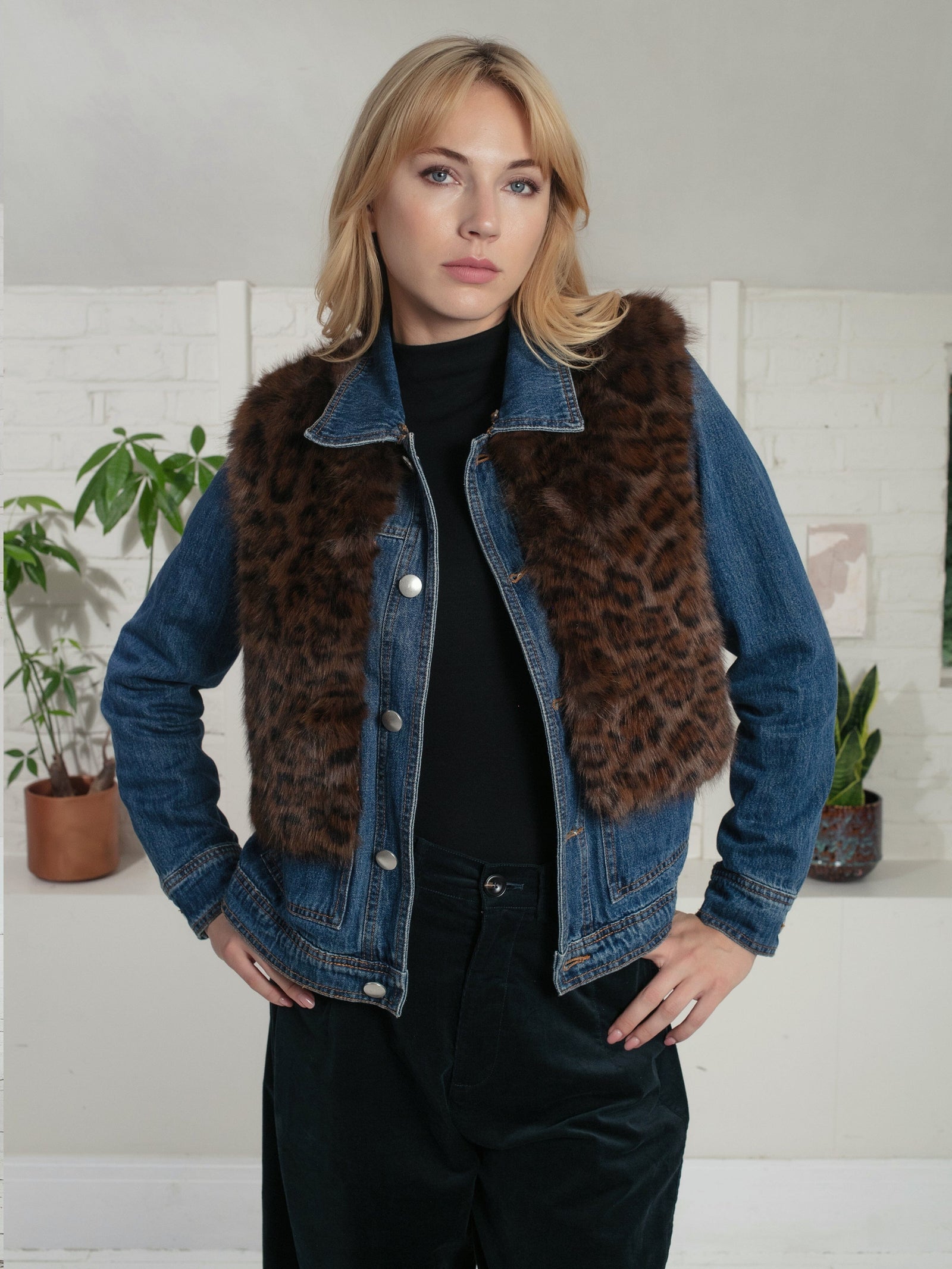 Nooki Edelweiss Faux Fur Gilet - Chocolate Leopard Gilet BouChic 