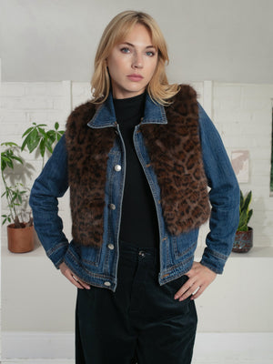 Nooki Edelweiss Faux Fur Gilet - Chocolate Leopard Gilet BouChic 