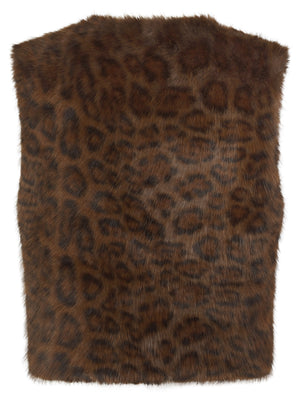 Nooki Edelweiss Faux Fur Gilet - Chocolate Leopard Gilet BouChic 
