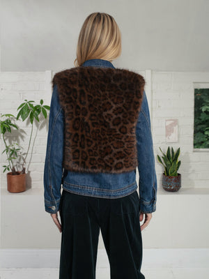 Nooki Edelweiss Faux Fur Gilet - Chocolate Leopard Gilet BouChic 