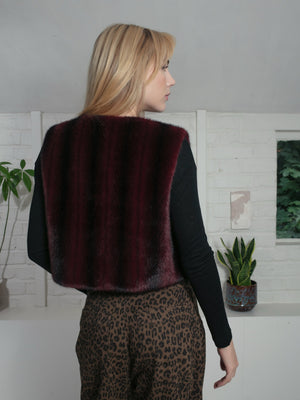 Nooki Edelweiss Faux Fur Gilet - Plum Zig Zag Gilet BouChic 