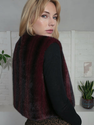 Nooki Edelweiss Faux Fur Gilet - Plum Zig Zag Gilet BouChic 