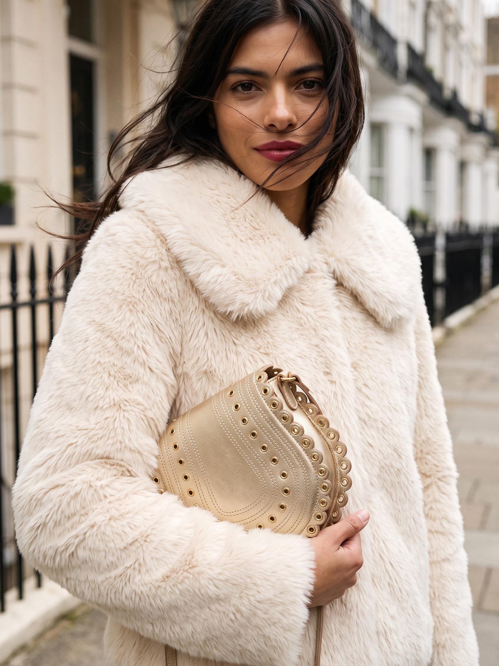 Nooki Galaxy Faux Fur Jacket Cream jacket BouChic | Homeware, Fashion, Gifts, Accessories 