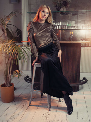 Nooki Heather Metallic Top In Gold Top BouChic 