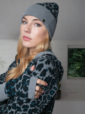 Nooki Leopard Norwood Hoodie in Grey Hoodie BouChic 