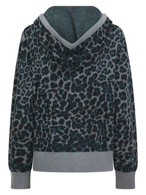 Nooki Leopard Norwood Hoodie in Grey Hoodie BouChic 