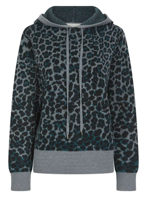 Nooki Leopard Norwood Hoodie in Grey Hoodie BouChic 