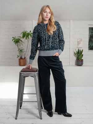 Nooki Leopard Norwood Hoodie in Grey Hoodie BouChic 