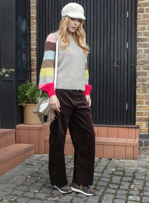 Nooki Morgan Supersoft Striped Cuff Jumper in Mink Jumper BouChic 