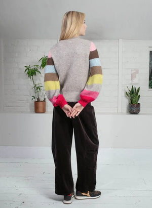 Nooki Morgan Supersoft Striped Cuff Jumper in Mink Jumper BouChic 