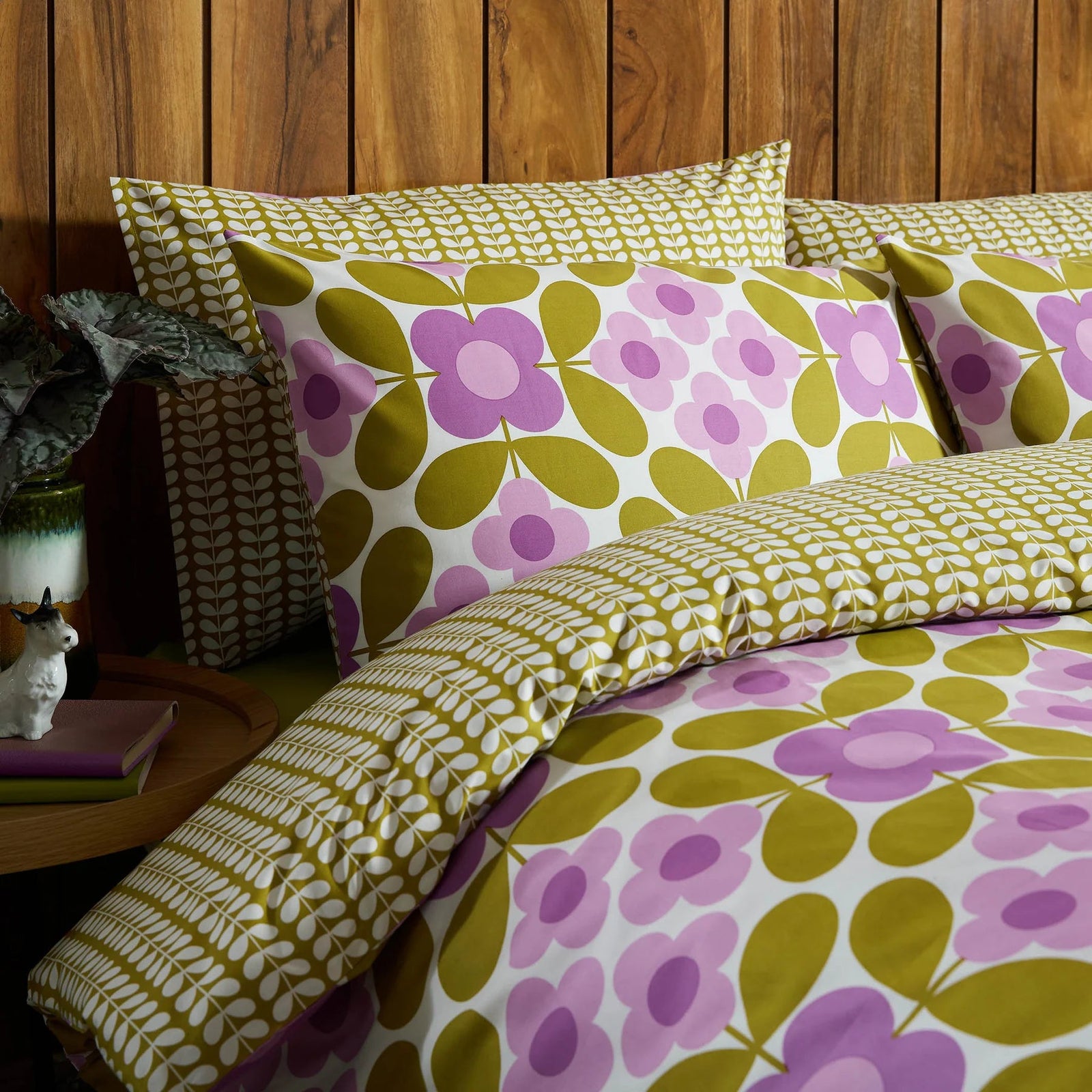 Orla kiely acorn cup olive shop pillowcase
