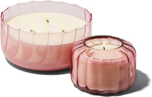 Paddy Wax Desert Peach Candle Pink Ripple Glass - BouChic