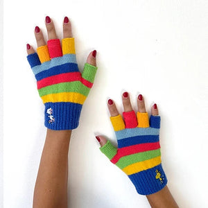 Peanuts Rainbow Fingerless Gloves Fingerless Gloves BouChic 