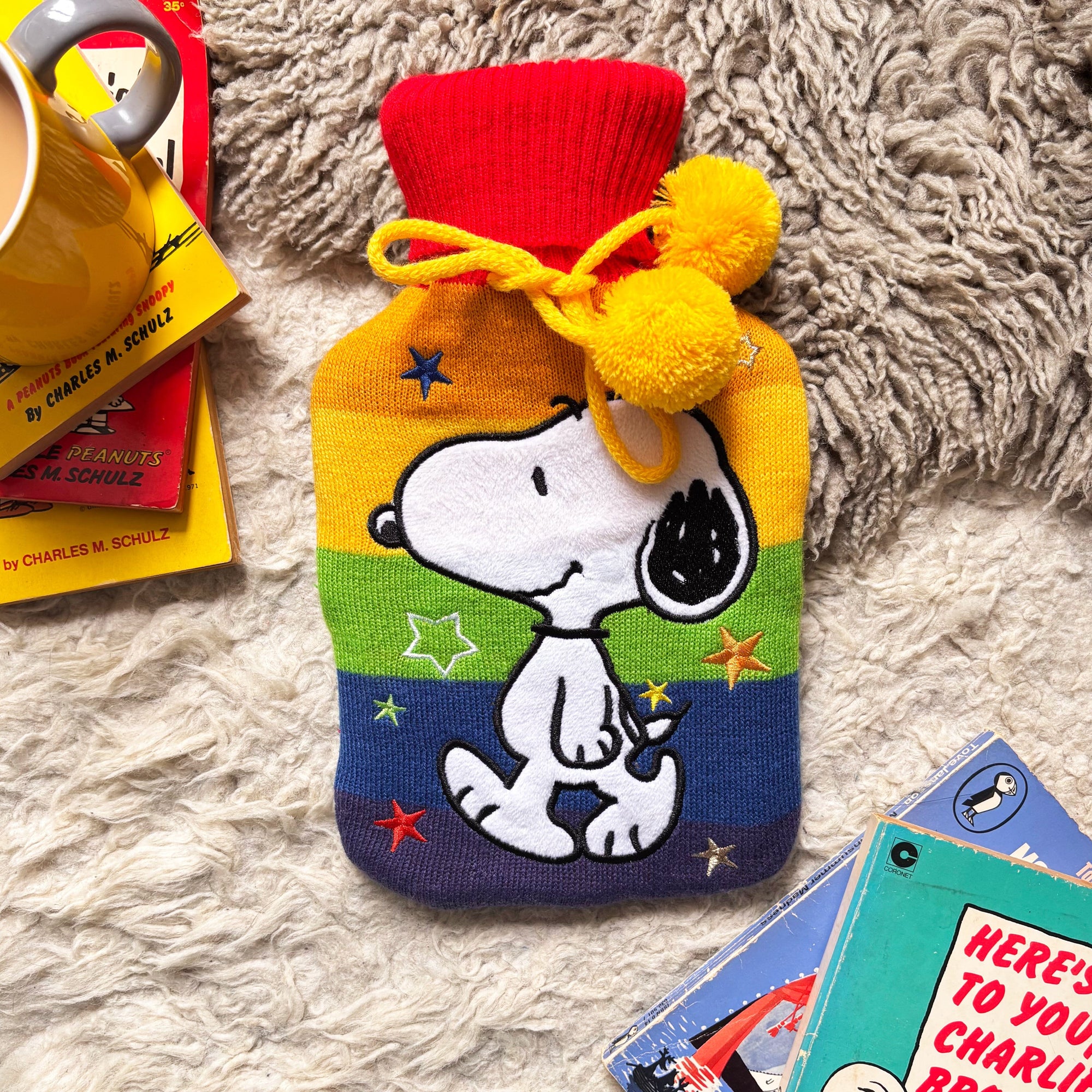 Peanuts Rainbow Hot Water Bottle Hot Water Bottle BouChic | Homeware, Fashion, Gifts, Accessories 