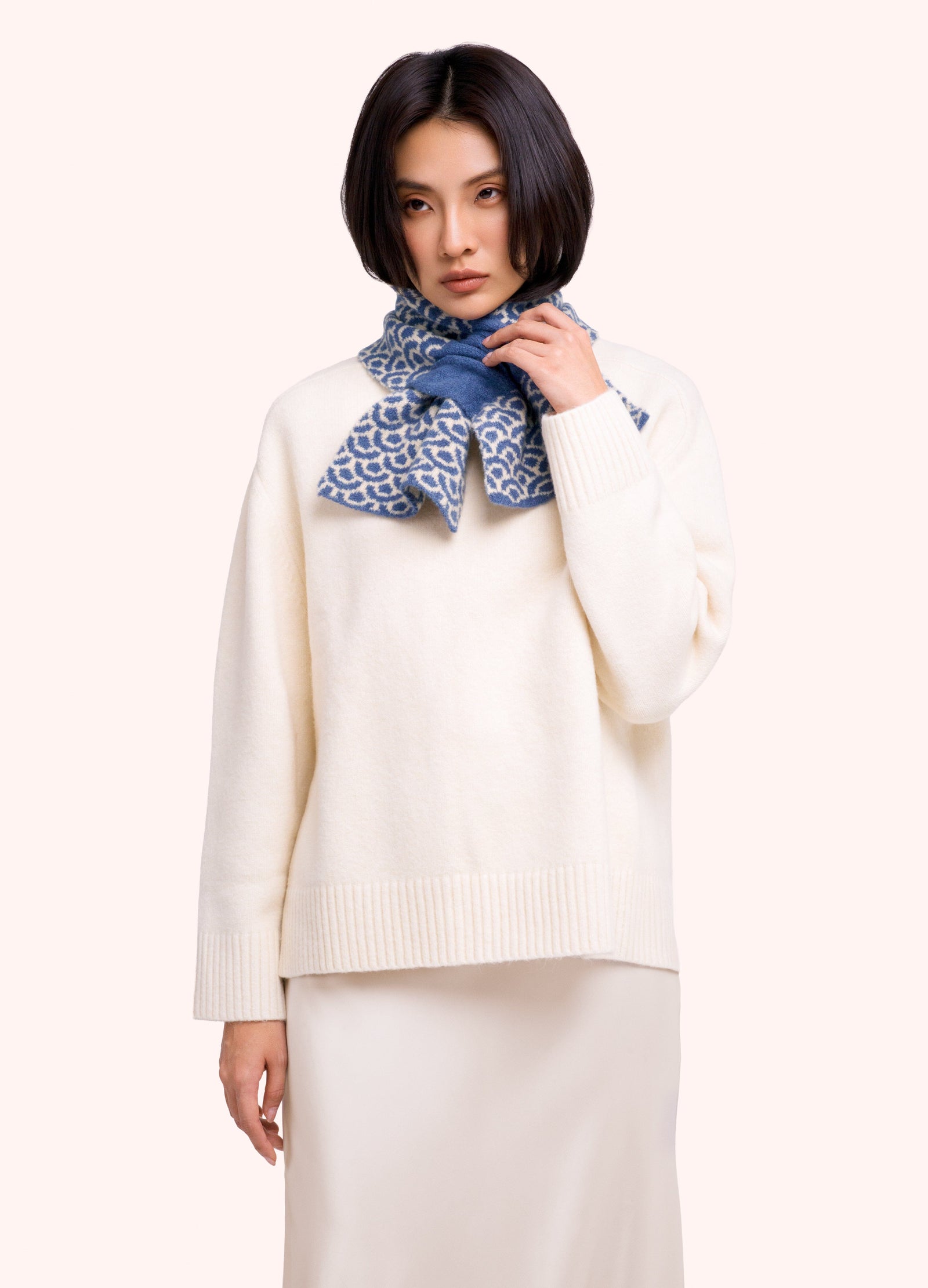 Powder Agatha Scarf in Denim Mix Ladies Scarf BouChic | Homeware, Fashion, Gifts, Accessories 