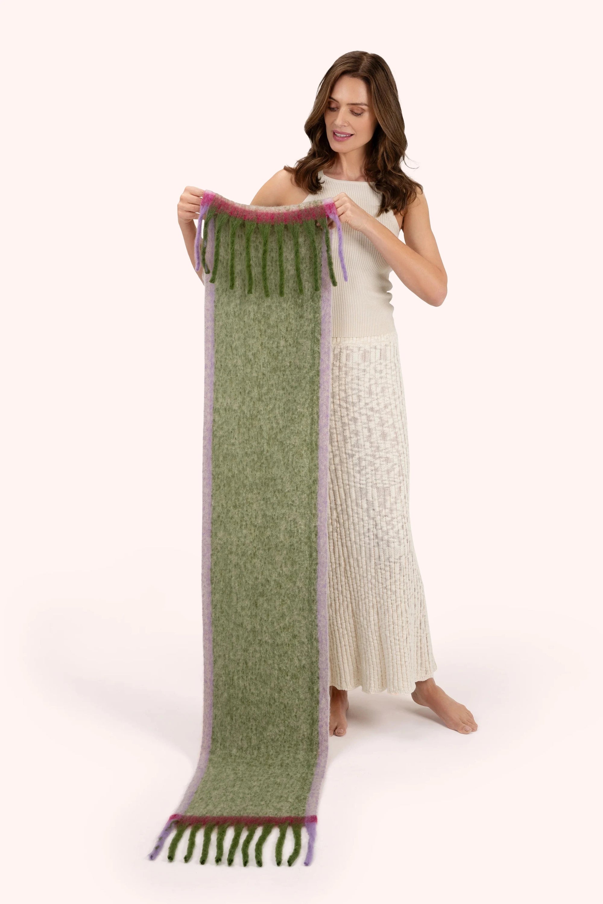 Powder Aria Cosy Scarf Sage Scarf BouChic 