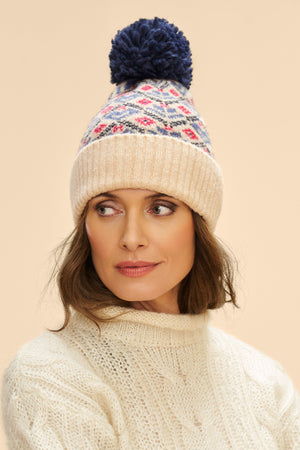 Powder Kristi Bobble Hat - Cream Mix - BouChic 